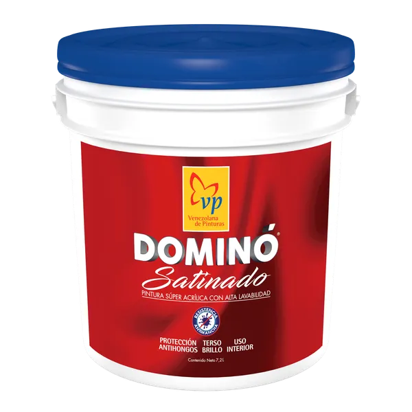 Pintura Caucho Satinado VP Dominó Plástico Cuñete de 2 Galones Blanco Tipo B
